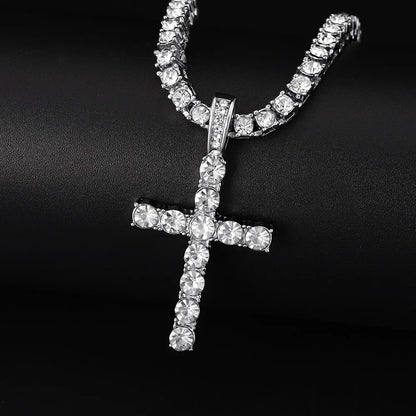 Crystal Cross Pendant with Chain