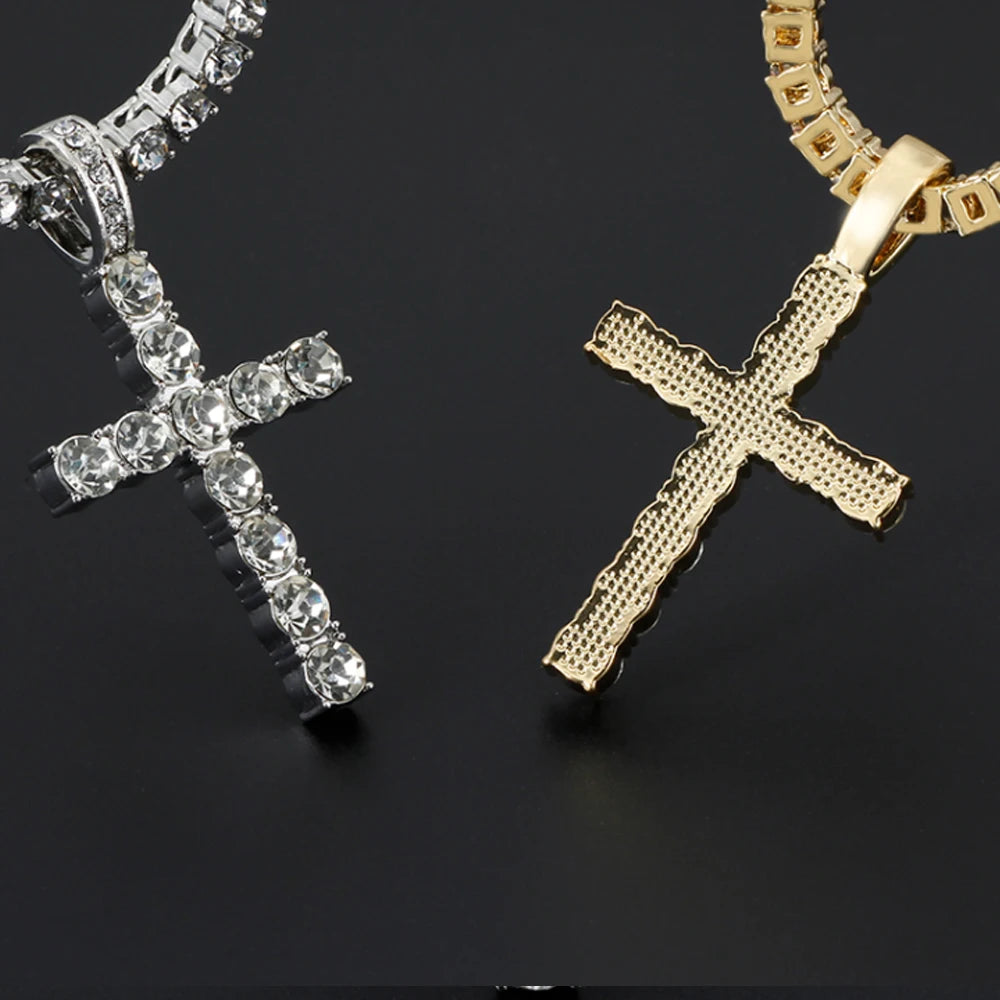 Crystal Cross Pendant with Chain