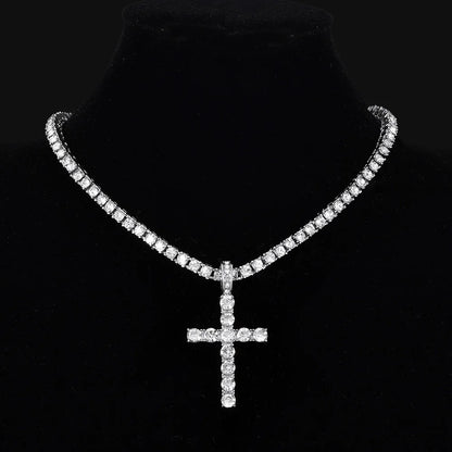 Crystal Cross Pendant with Chain