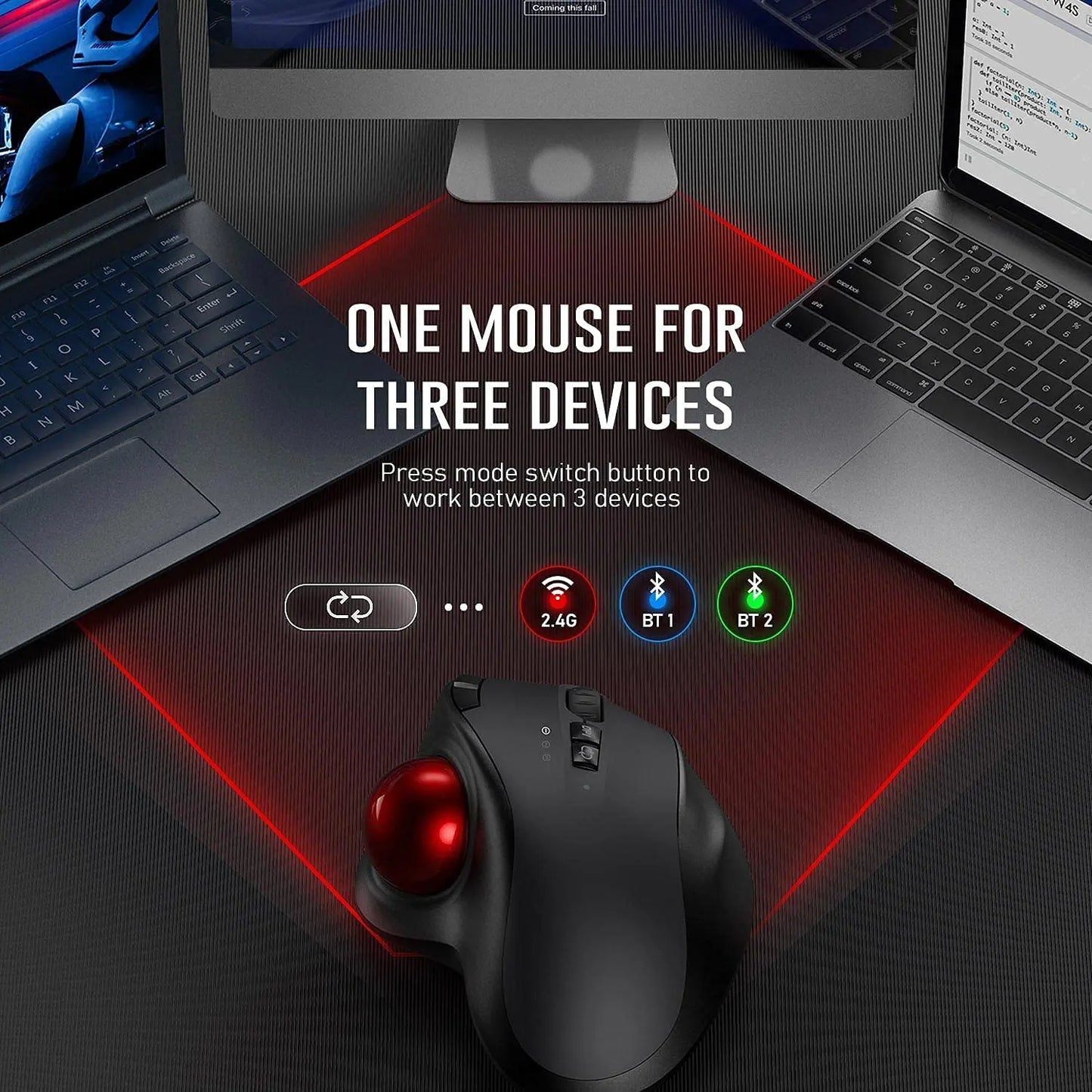 Rechargeable Bluetooth USB Trackball Mouse