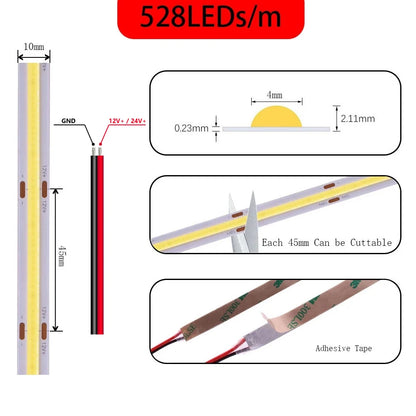 COB LED Strip Light High Density RGB Light