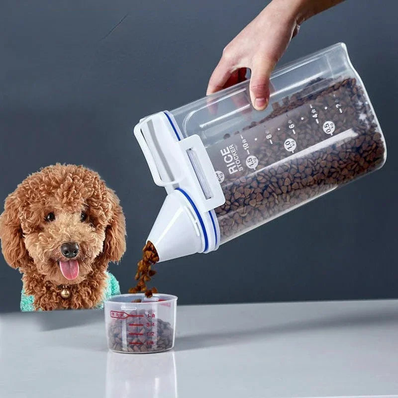 2kg Pet Food Plastic Storage Tank + Measuring Cup