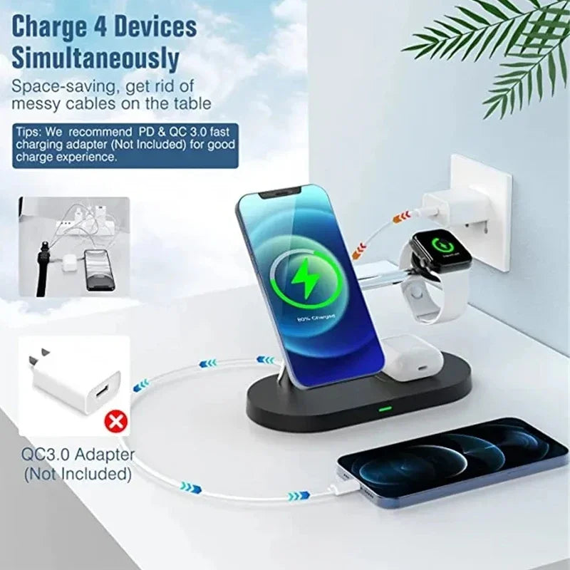 3 in 1 Wireless Charger Magnetic Stand For iPhone