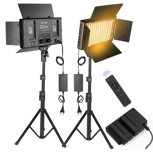 U800+ LED Video Light Studio Lamp Bi-Color 2500K-8500k Dimmable with Tripod Stand