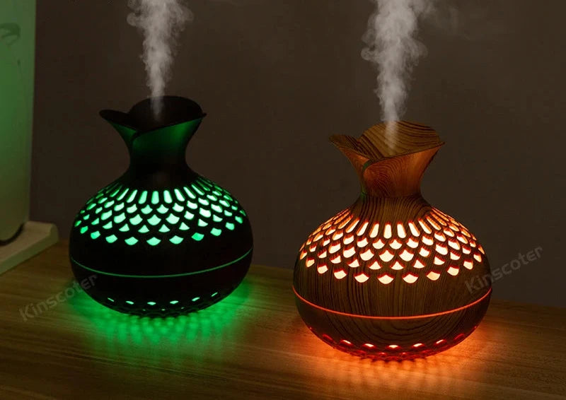 Wood Grain Humidifier 300ml USB Aroma Diffuser